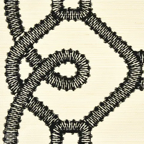 ZIZ EMBROIDERED SISAL_ BLACK