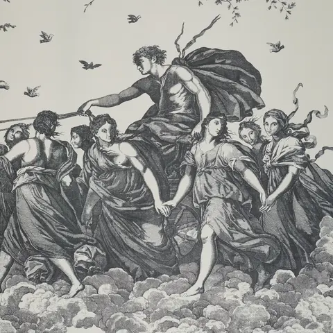 CHARIOT OF DAWN TOILE PANEL SET_ BLACK