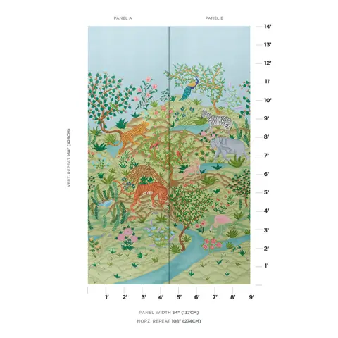 FINCHES JUNGLE PANEL SET_ VERDANT