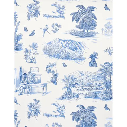 TOUSSAINT TOILE_ BLUE ON IVORY