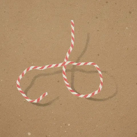 BUTCHER STRING_ RED AND WHITE ON BROWN