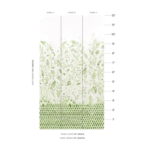 CHINOISERIE GRANDE PANEL SET_ LEAF GREEN