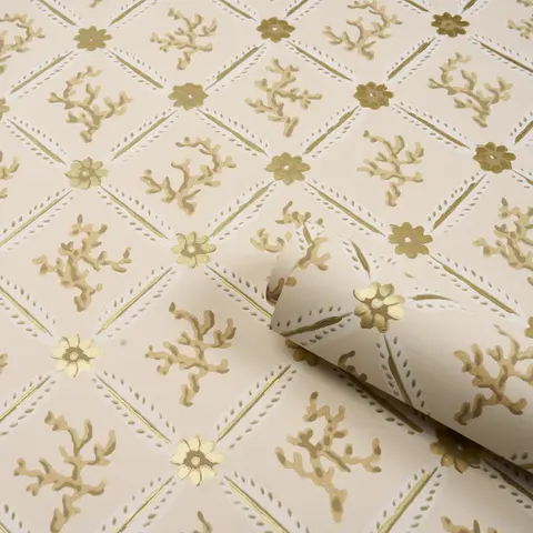 Corail Leaf Trellis_ CHAMPAGNE