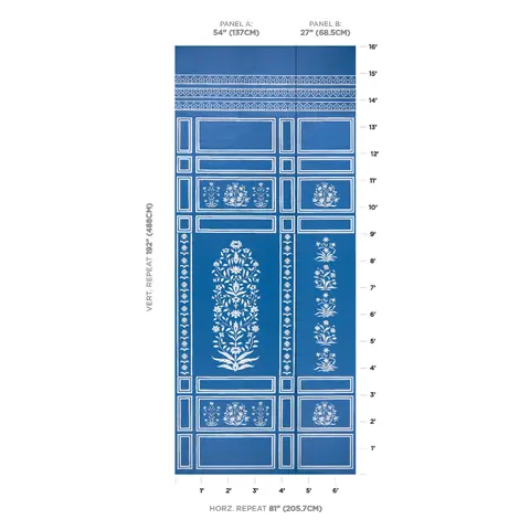 Palladio Mughal Two Panel Set_ BLUE