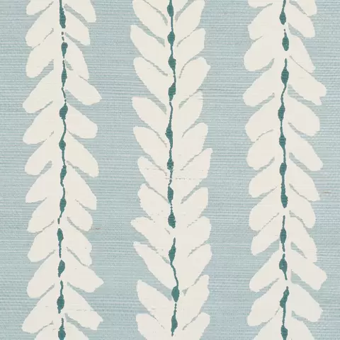 WOODPERRY HAND PRINTED SISAL_ WATER BLUE