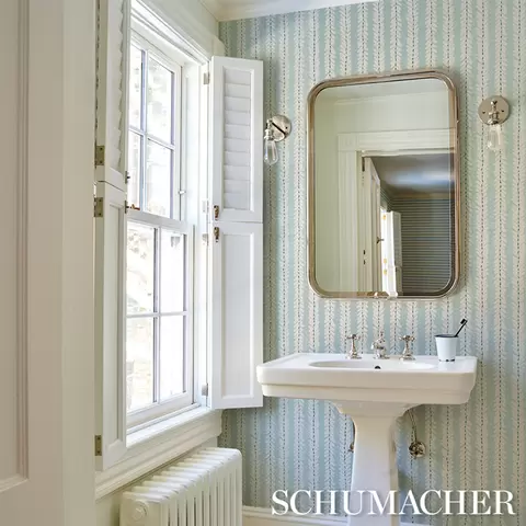 WOODPERRY HAND PRINTED SISAL_ WATER BLUE