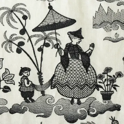 Bassano Embroidered Toile_ BLACK