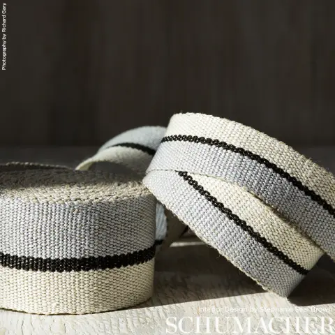 ILE SAINT-LOUIS NARROW TAPE_ WHITE BLACK & SILVERY BLUE
