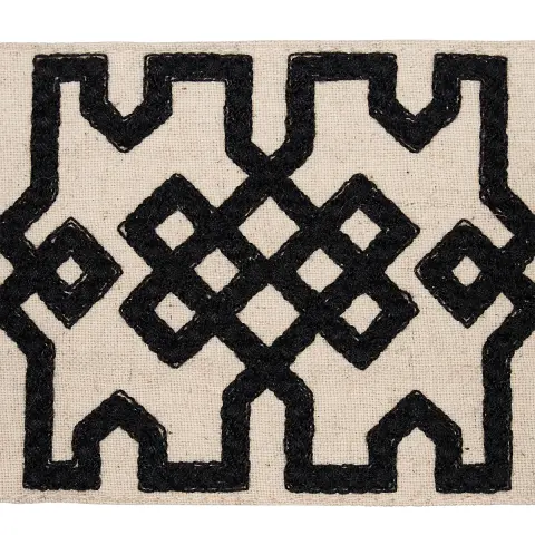 Knotted Trellis Tape_ BLACK ON UNBLEACHED