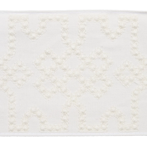 KNOTTED TRELLIS TAPE_ WHITE ON WHITE