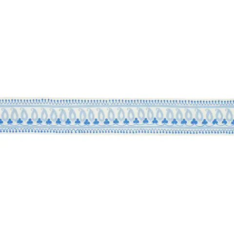 PAISLEY EMBROIDERED TAPE_ BLUES