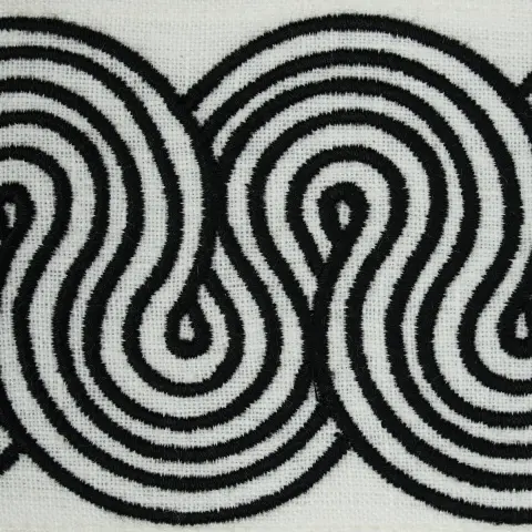 GIRALDI EMBROIDERED TRIM_ BLACK