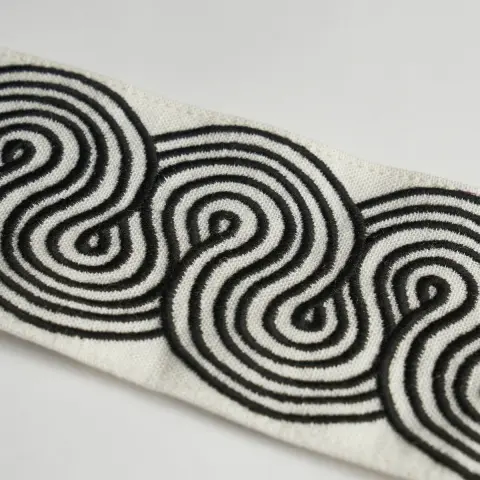 GIRALDI EMBROIDERED TRIM_ BLACK