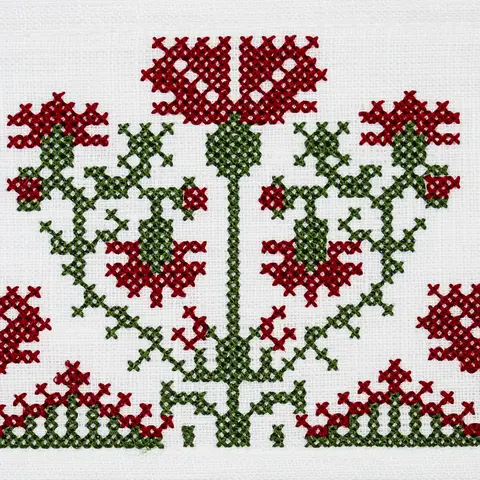 CUSTIS EMBROIDERED TAPE_ CLARET