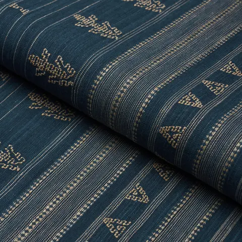 NIMA EMBROIDERED COTTON LINEN_ INDIGO