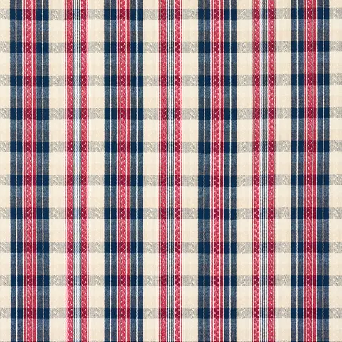 FONDA HAND WOVEN PLAID_ ROUGE & NAVY