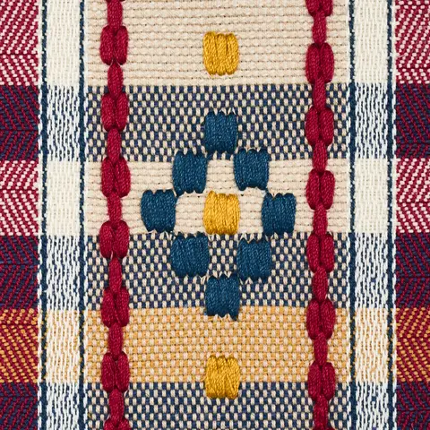 HUTTON HAND WOVEN CHECK_ ROUGE & NAVY
