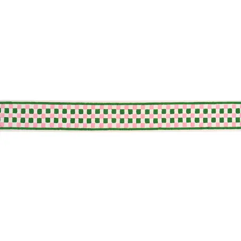 CHEQUER HAND BLOCK TRIM_ GREEN