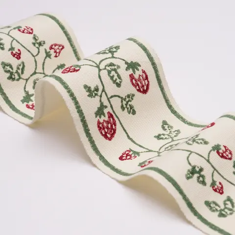 STRAWBERRY TRAIL HAND BLOCK TRIM_ DARK GREEN