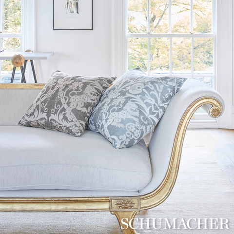 Dougal Damask Pillow_ SMOKE