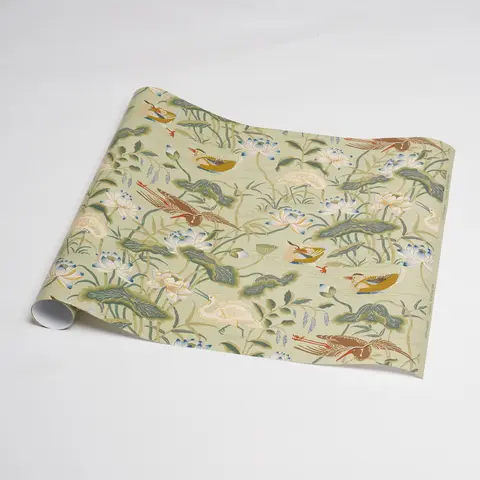 Lotus Garden Wrapping Paper_ AQUA