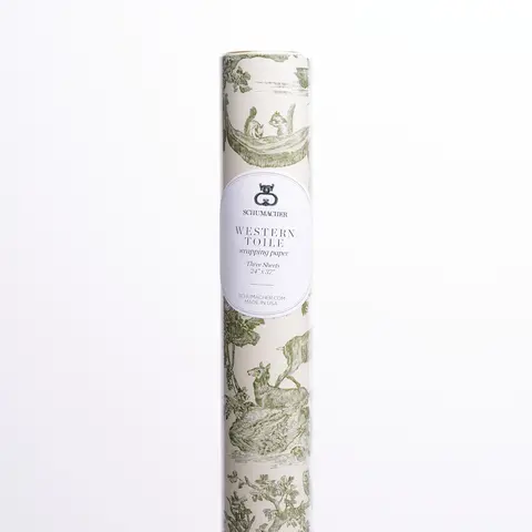 Western Toile Wrapping Paper_ OLIVE
