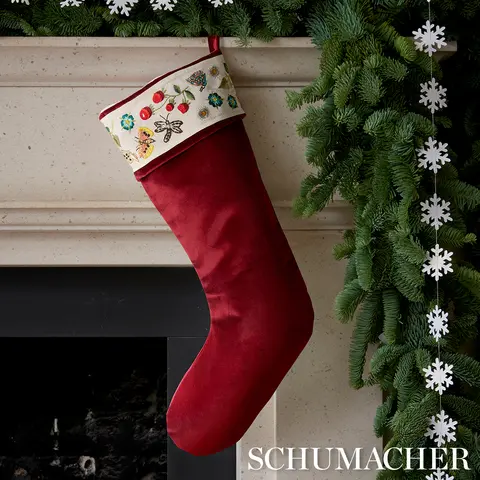 Royal Silk Embroidery Stocking_ RUBY
