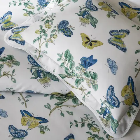 Baudin Butterfly Fitted Sheet_ PRUSSIAN BLUE