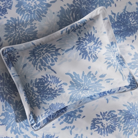 Chrysanthemum Fitted Sheet_ BLUE