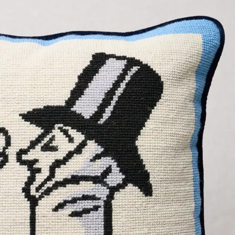 Eustace Needlepoint Pillow_ BLUE
