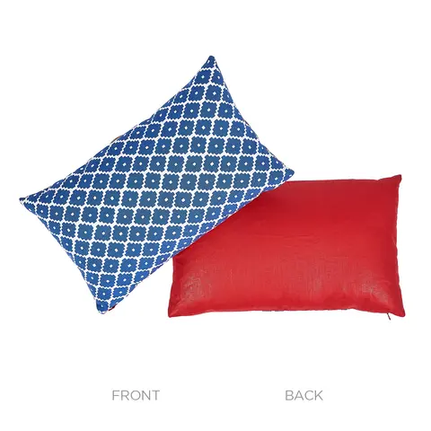 Ziggurat Pillow_ BLUE & RED