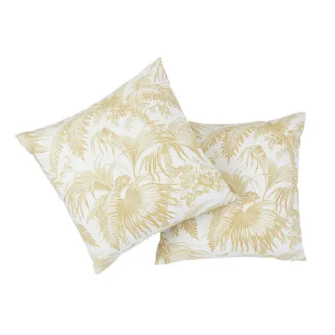 Toile Tropique Pillow_ GOLD