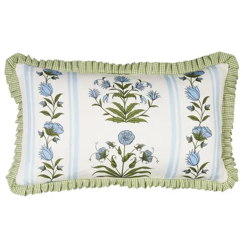 Royal Poppy Stripe Pillow_ SKY