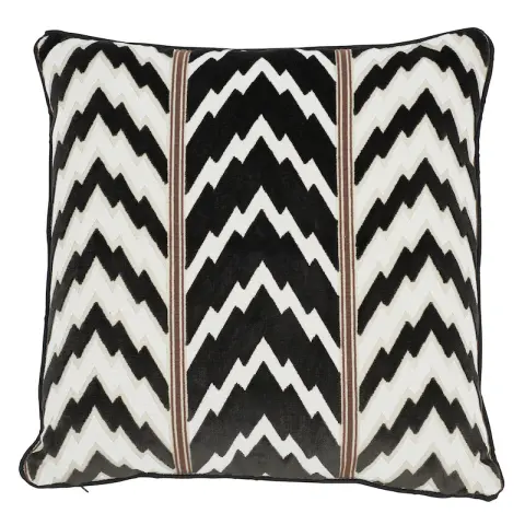 Florentine Velvet Pillow_ BLACK & WHITE