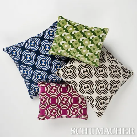 Dazzle Ship Velvet Pillow_ VERDANT