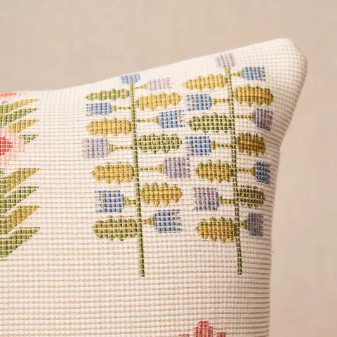 Annika Floral Tapestry Pillow_ MULTI ON IVORY