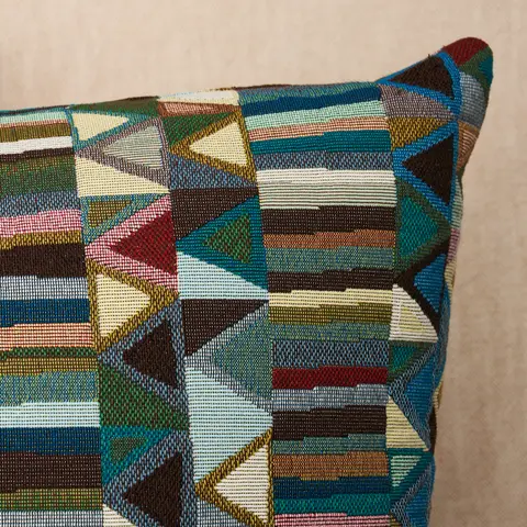 Bizantino Quilted Weave Pillow_ PEACOCK