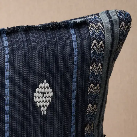Aravali Patchwork Pillow_ DENIM AND INDIGO