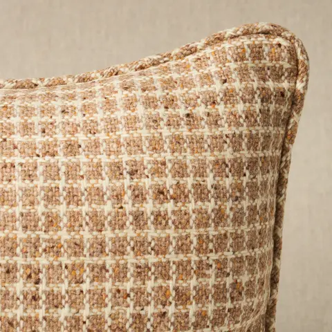 Hudson Wool Check Pillow_ CAMEL