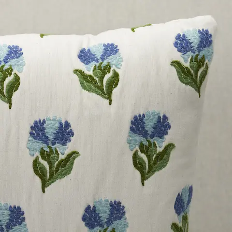 Rosina Floral Pillow_ CORNFLOWER