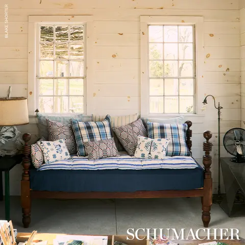 Heidi Plaid Pillow_ INDIGO