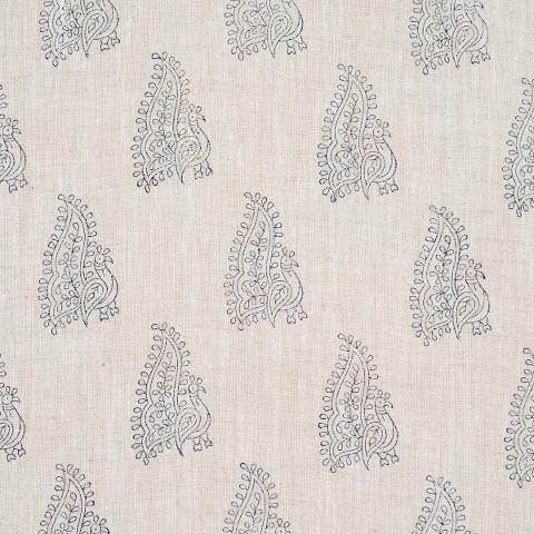 Peacock Linen Hand Blocked Print