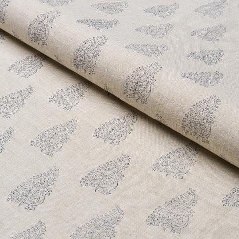Peacock Linen Hand Blocked Print