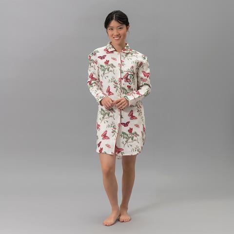 Baudin Butterfly Linen Sleep Shirt