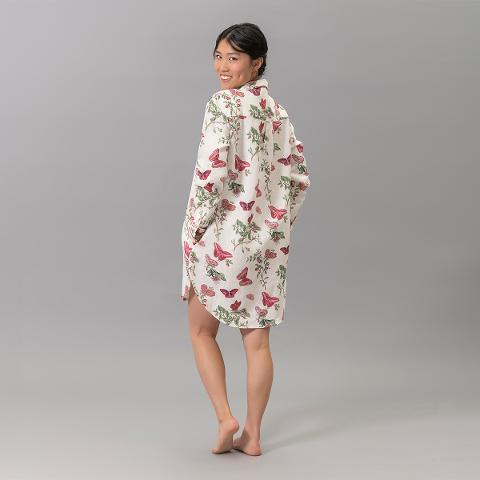 Baudin Butterfly Linen Sleep Shirt