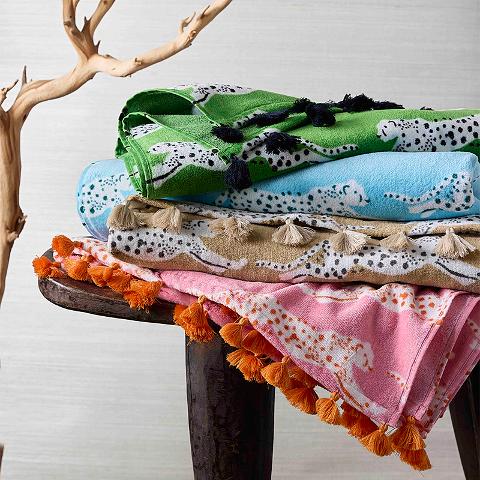 Leaping Leopard Beach Towel