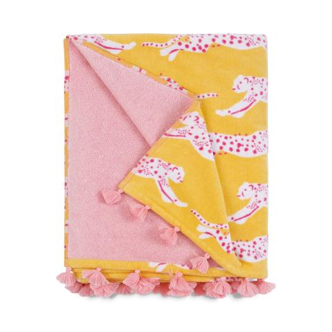 Leaping Leopard Beach Towel