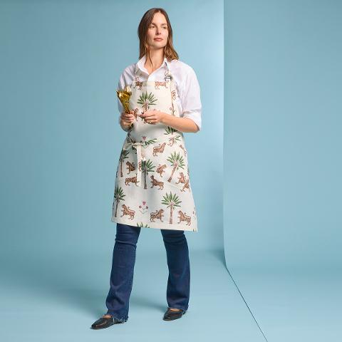 Tiger Palm Linen Apron