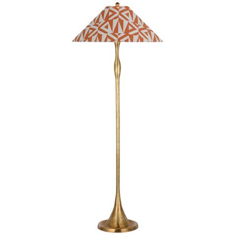 Romero Floor Lamp, Antique Brass