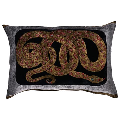 Gilded Serpiente Velvet Pillow